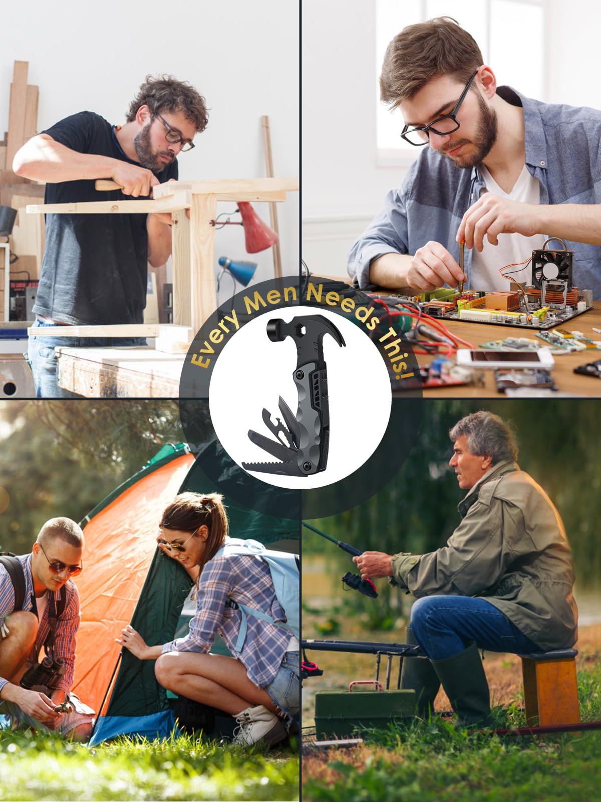 Stocking Stuffers for Men Gifts,Multi Tool Hammer Multitool for Camping