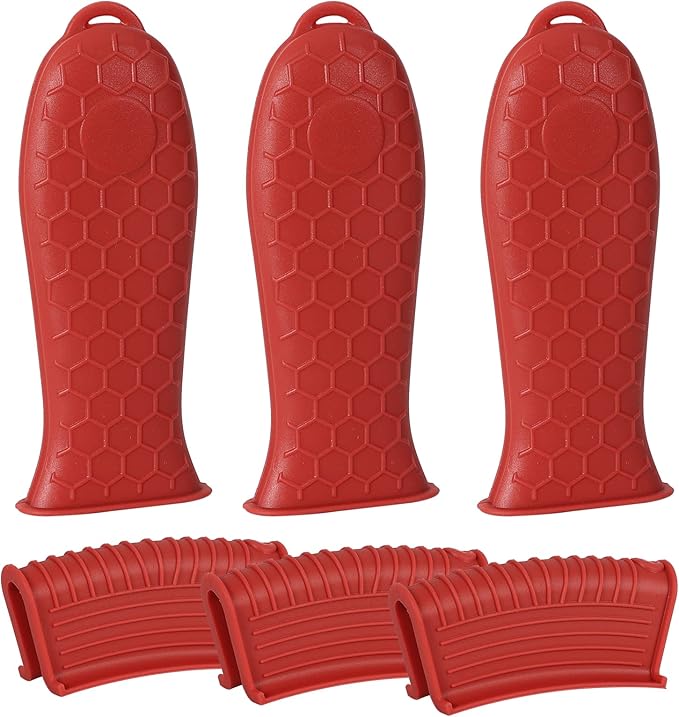 Joyhalo Cast Iron Handle Covers, 6 Pack Heat Resistant Silicone Handle Covers for Cast Iron Skillets and Pans
