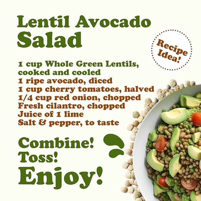 Food to Live - Whole Green Lentils, 2.5 Pound Dried Raw Lentils, Sproutable, Kosher, Vegan. Rich in Dietary Fiber, and Protein. No Soaking Required.