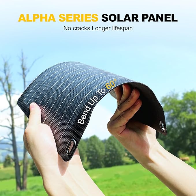 100W Bifacial Portable Solar Panel, Bend Resistant Foldable Solar Panel 100Watt 22V Monocrystalline Solar Charger for Power Station, IP67 Waterproof for Outdoor Camping Van RV Trip