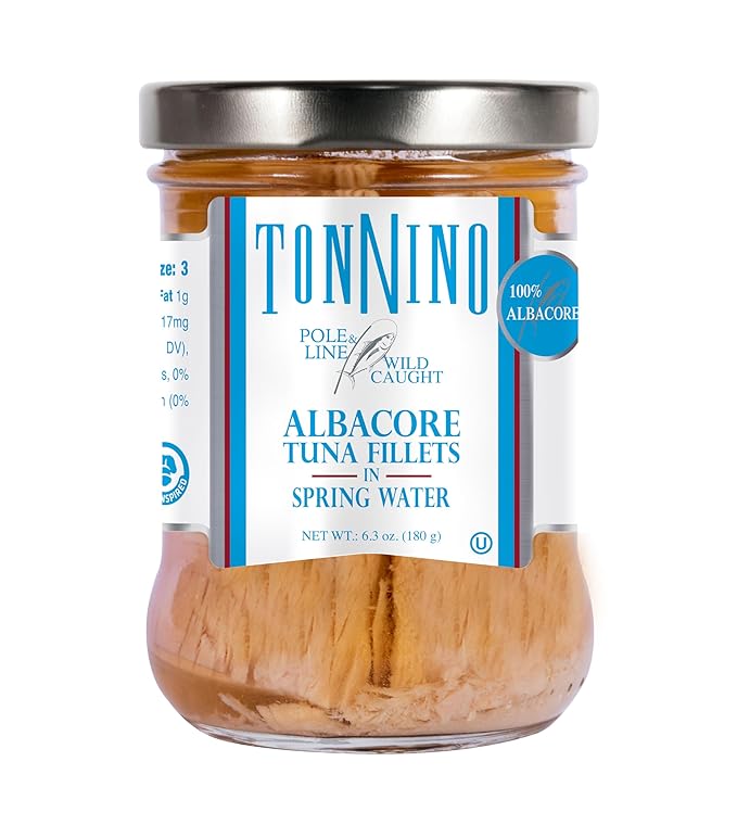 Tonnino Tuna Fish Albacore - Spring Water ??Pack of 6 ??Alternative to Salmon ??Protein Snacks ??Ready to Eat Meals