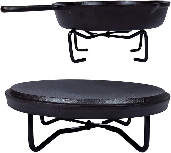 Pre-Seasoned Cast Iron Camp Dutch Oven, 4.1 qt, including Lid Lifter, Lid Stand and Silicone Handle Holders