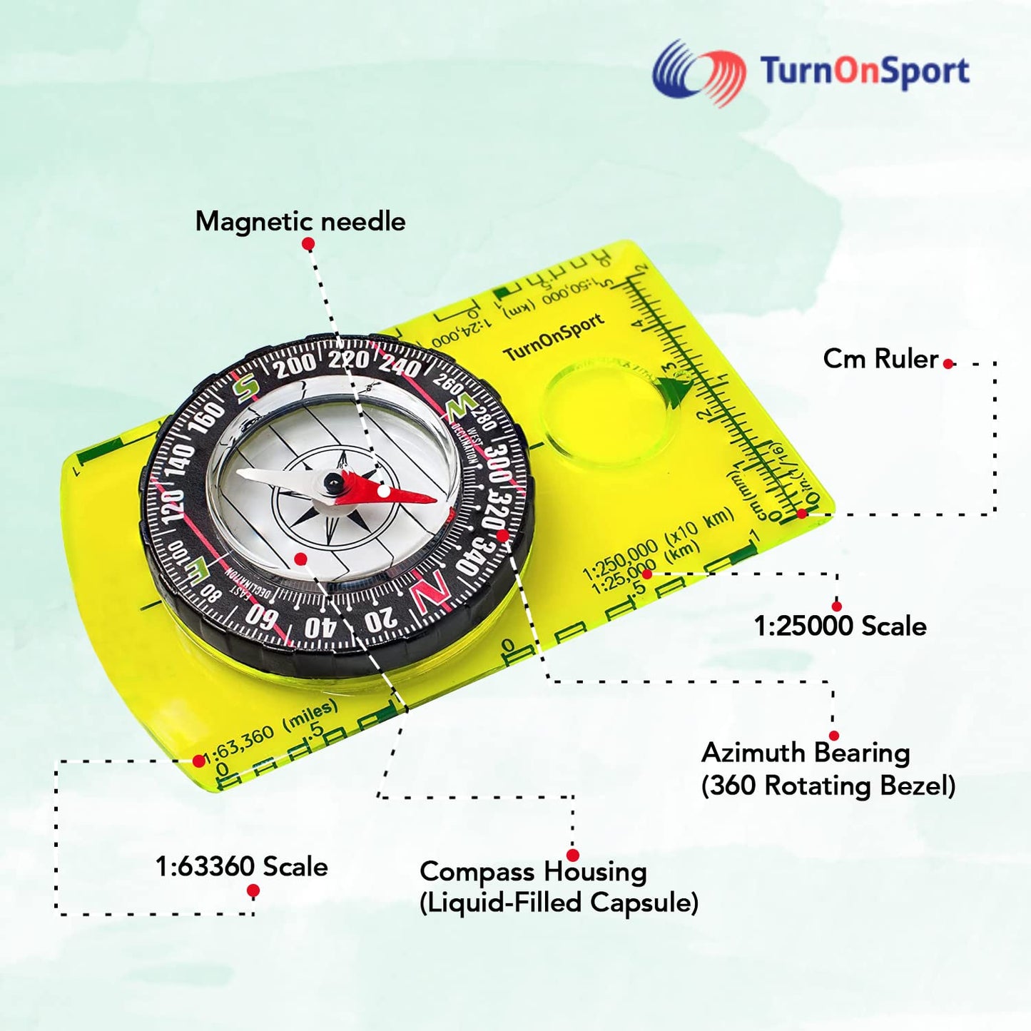 Orienteering Compass Advanced Scout for Hiking Camping Navigation Green