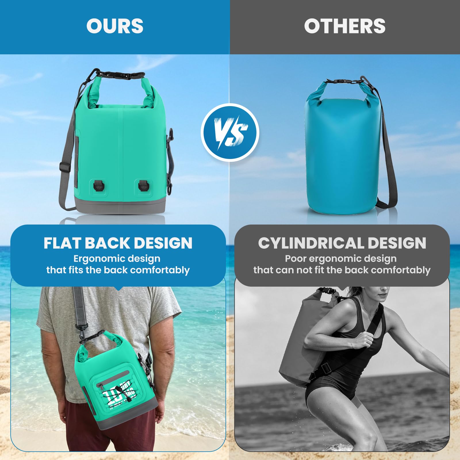MORXPLOR Dry Bag Waterproof,5L/10L/20L/30L/40L/55L Roll Top Dry Bag Backpack with WaterProof Phone