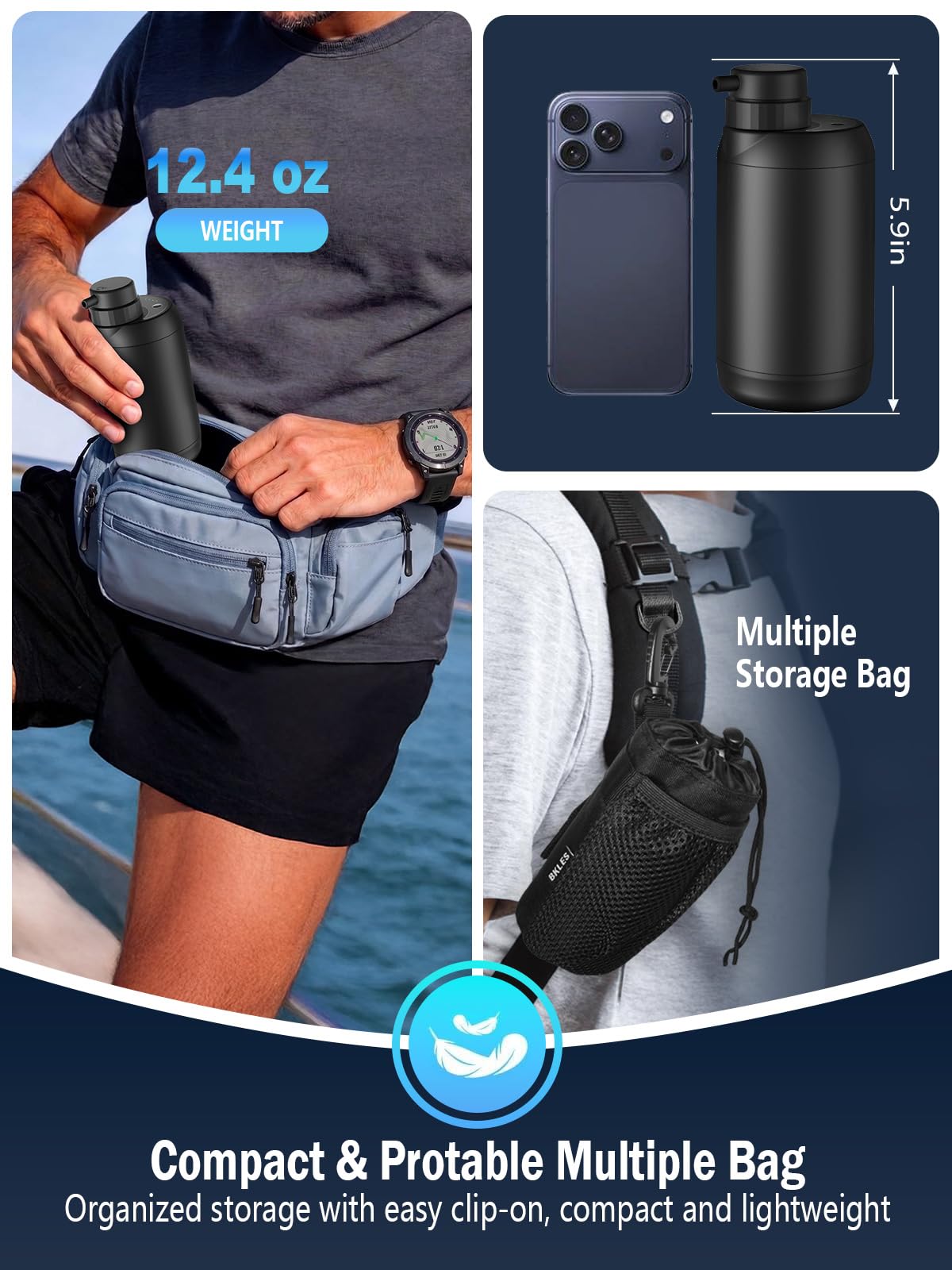 Electric Portable Water Filter for Camping, Hiking, Backpacking, Travel & Emergency Preparedness