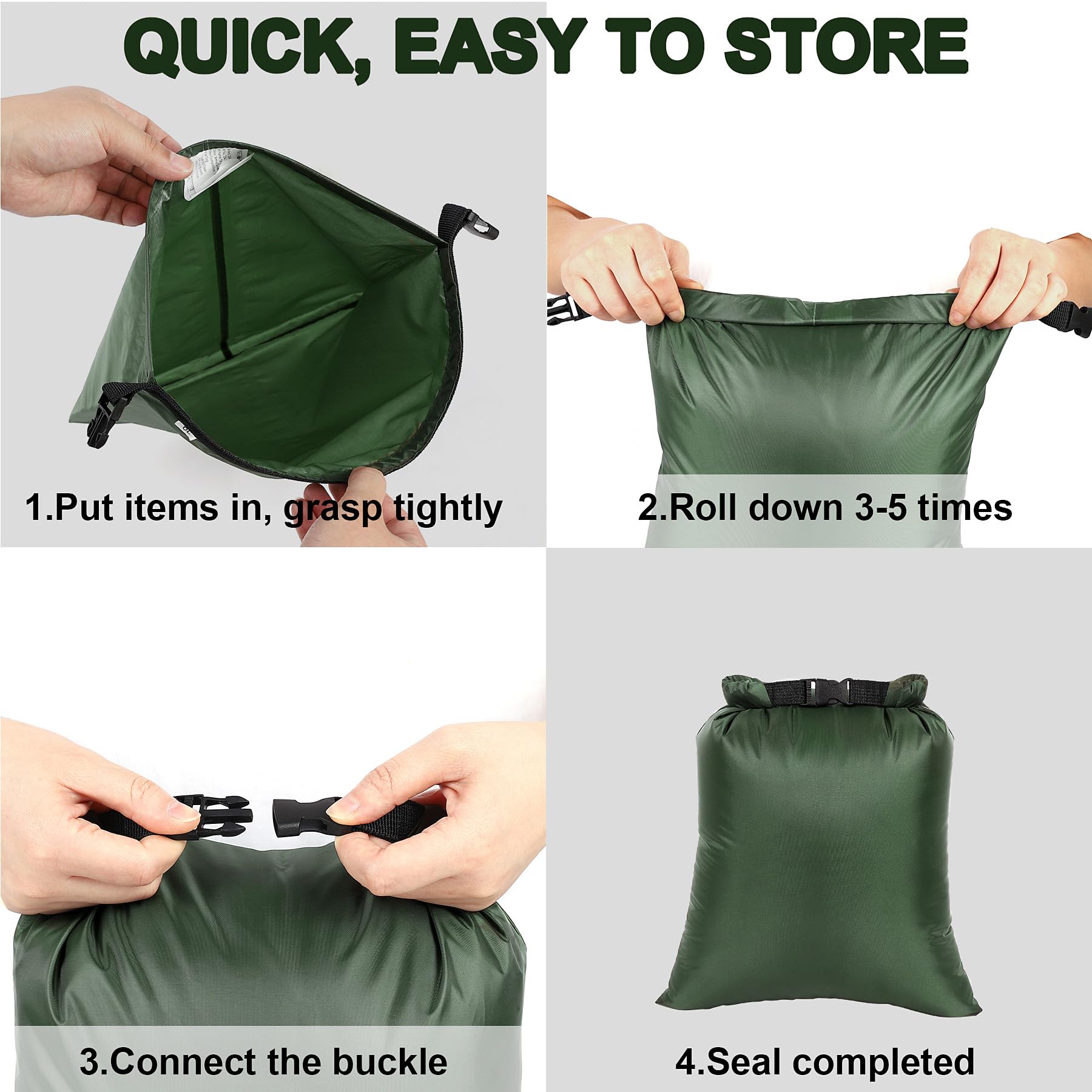 Ucolofun Dry Bags Waterproof Set, 5 Packs Ultralight Waterproof Bags Small Stuff Sack Water Proof