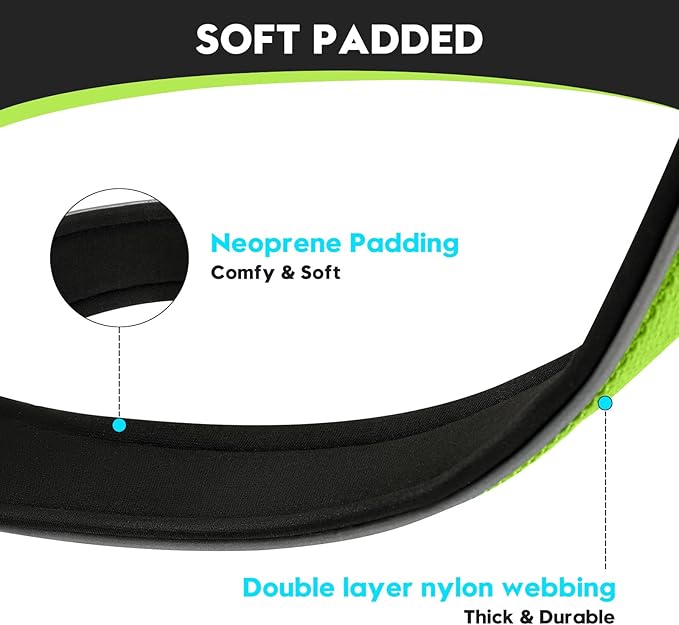 Dog Collar for Small Medium Large Dogs, Reflective, Adjustable Heavy Duty Dog Collar, Soft Neoprene Padded Comfortable for Walking (Green, M)