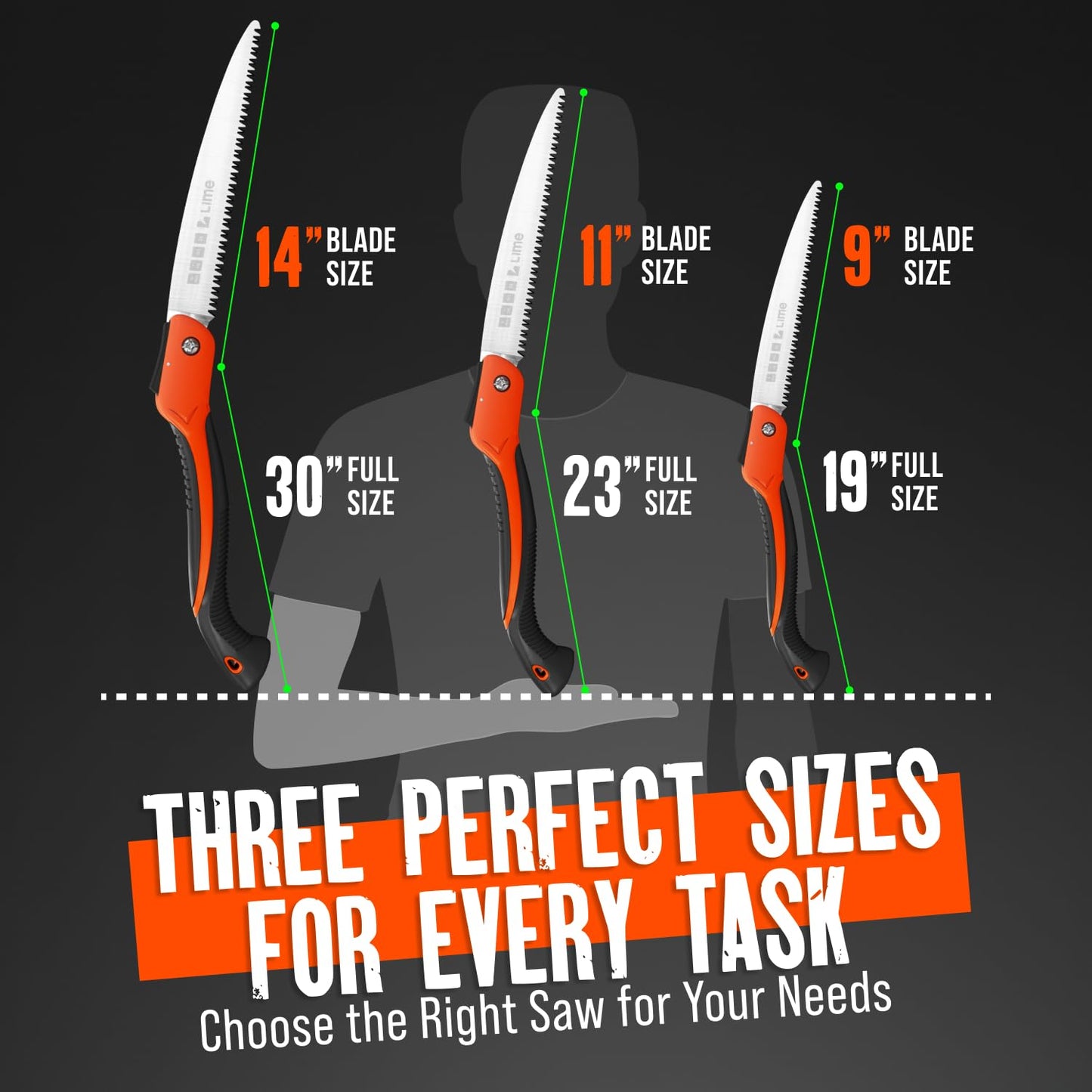Folding Camping saw 11 Inch - Heavy Duty Pruning Saw with Triple-Cut SK5 Blade, 7 TPI Razor Teeth