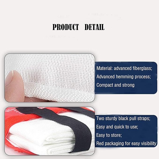 TONYKO Fiberglass Fire Blanket for Emergency Surival, Flame Retardant Protection and Heat Insulation with Various Sizes
