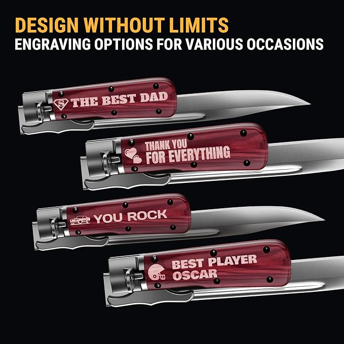 Custom Knife for Men and Women - Personalized Idea Gifts - Engraved Gifts for Dad Husband Boyfriend Wife Girlfriend - Customized Unique Knives for Birthday Anniversary 12 KG PS