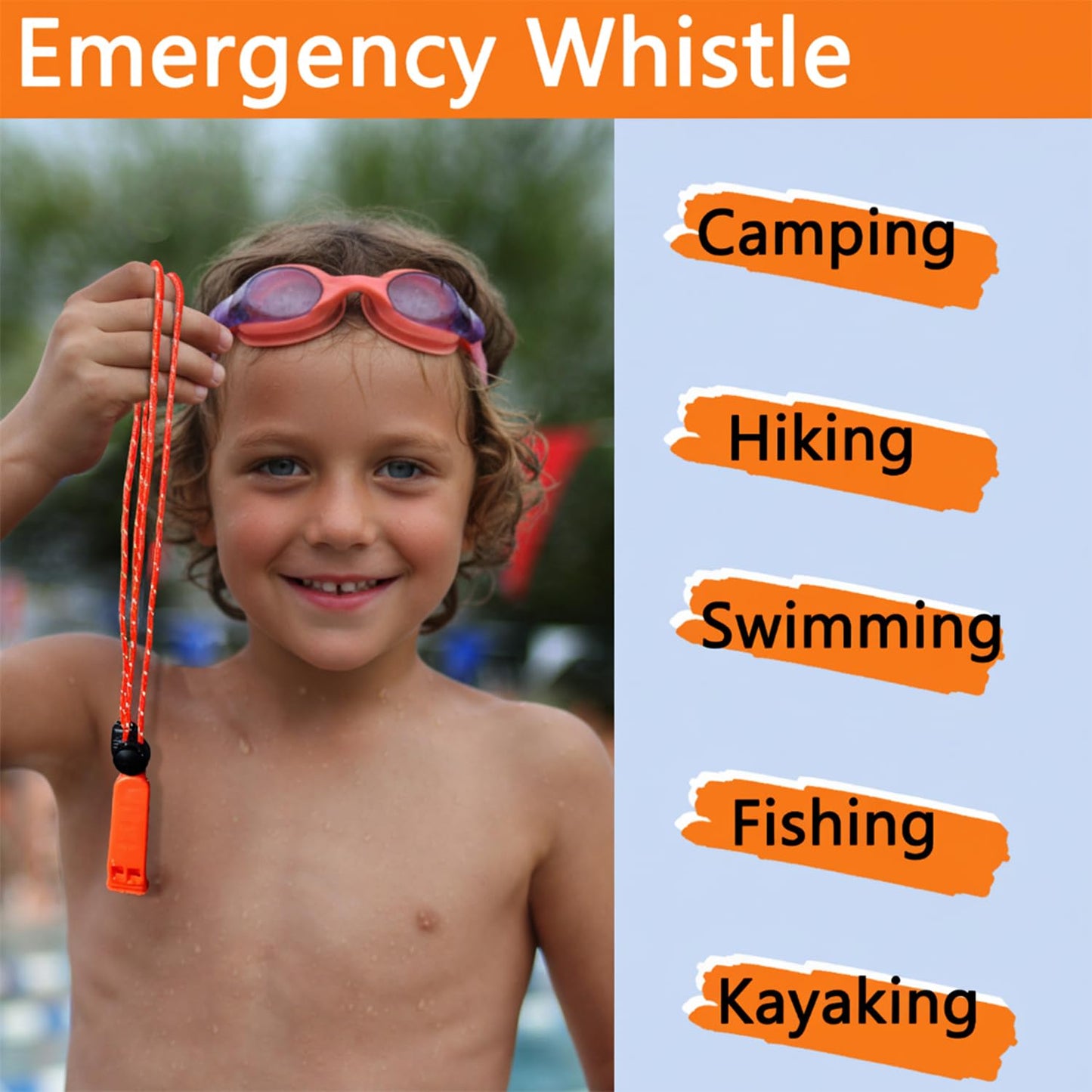 Amzonly Emergency Whistle, 120db Safety Whistle Survival Shrill Loud for Camping Hiking Hunting