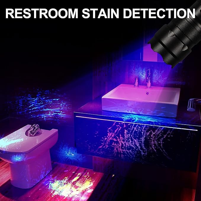 ULTRAFIRE Black Light UV Flashlight, Super Power UV 395-405 nm LED WF-502B Blacklight Flashlights for Leak Detector, Pet Urine Stain, Bed Bug Not Included Batteries