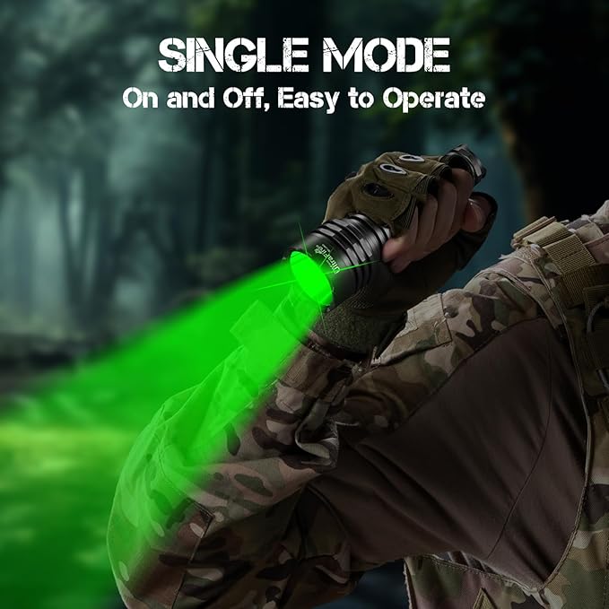 ULTRAFIRE 10W Green Hunting Flashlight 273 Yards Super Bright LED Green Flashlight for Night Tactical Hunting Hogs, Coyotes and Varmints WF-509G