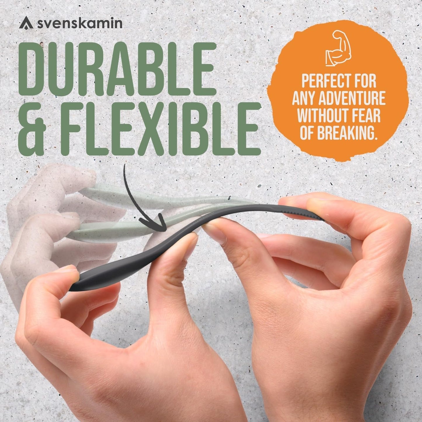 Reusable Camping Spork Set 2-Pack - 3-in-1 Travel Sporks, Lightweight Durable Utensils & Silverware