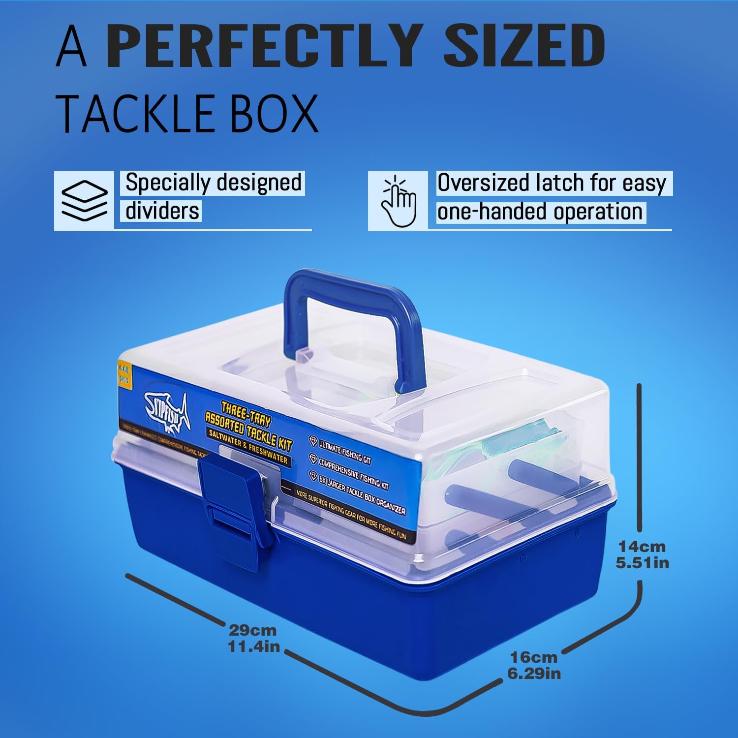 Vipfish Large 3-Layer Fishing Tackle Box Lures with Tackle Included 448 Pcs