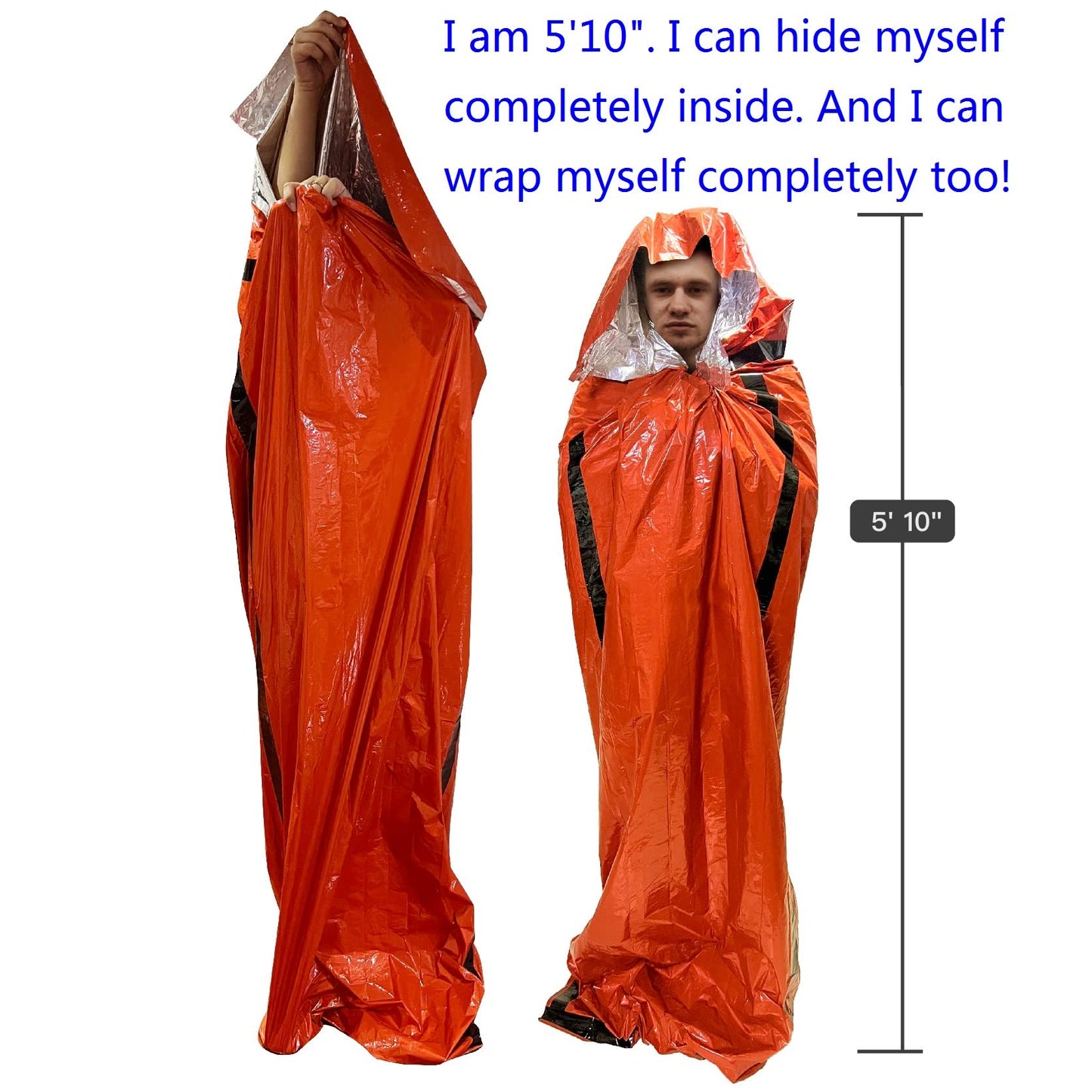 Emergency Sleeping Bag Survival Bag 2 Pack | Survival Bivy Sack | Portable Blanket Survival Gear