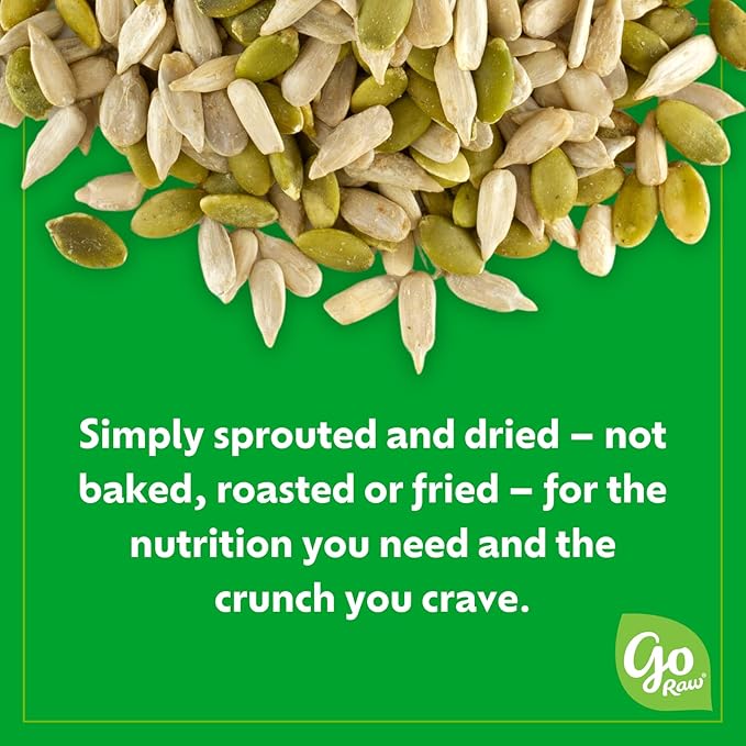 Go Raw Organic Sprouted Sea Salt Sprouted Snacking Seeds, 4 oz, 6 Pack, Pumpkin & Sunflower Seeds, Keto, Kosher