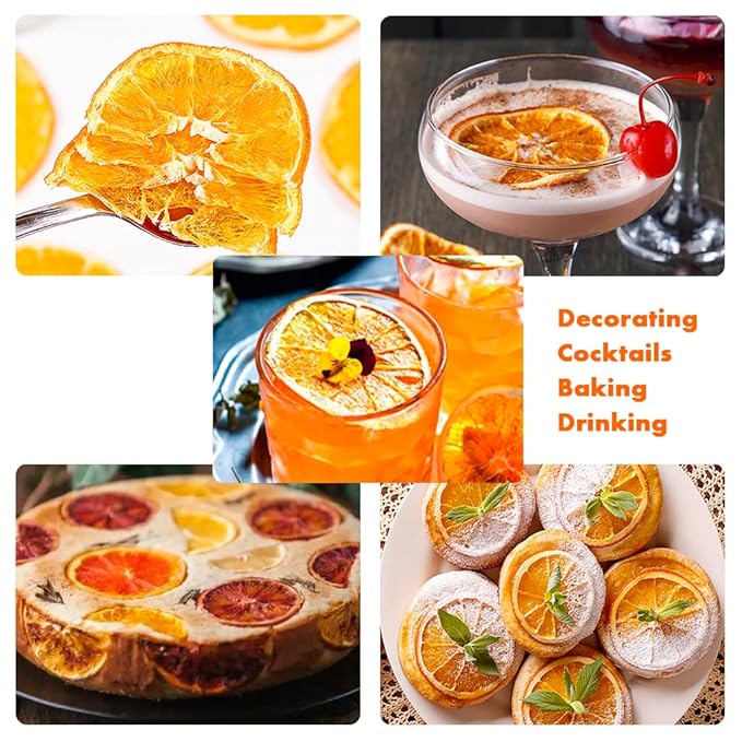 Mkostlich Dried Orange Slices, 3.52oz/100g Dehydrated Orange Slices, Natural Dried Oranges for Cocktails/ Christmas Decor/ Candles/ Crafts, No Sugar Added