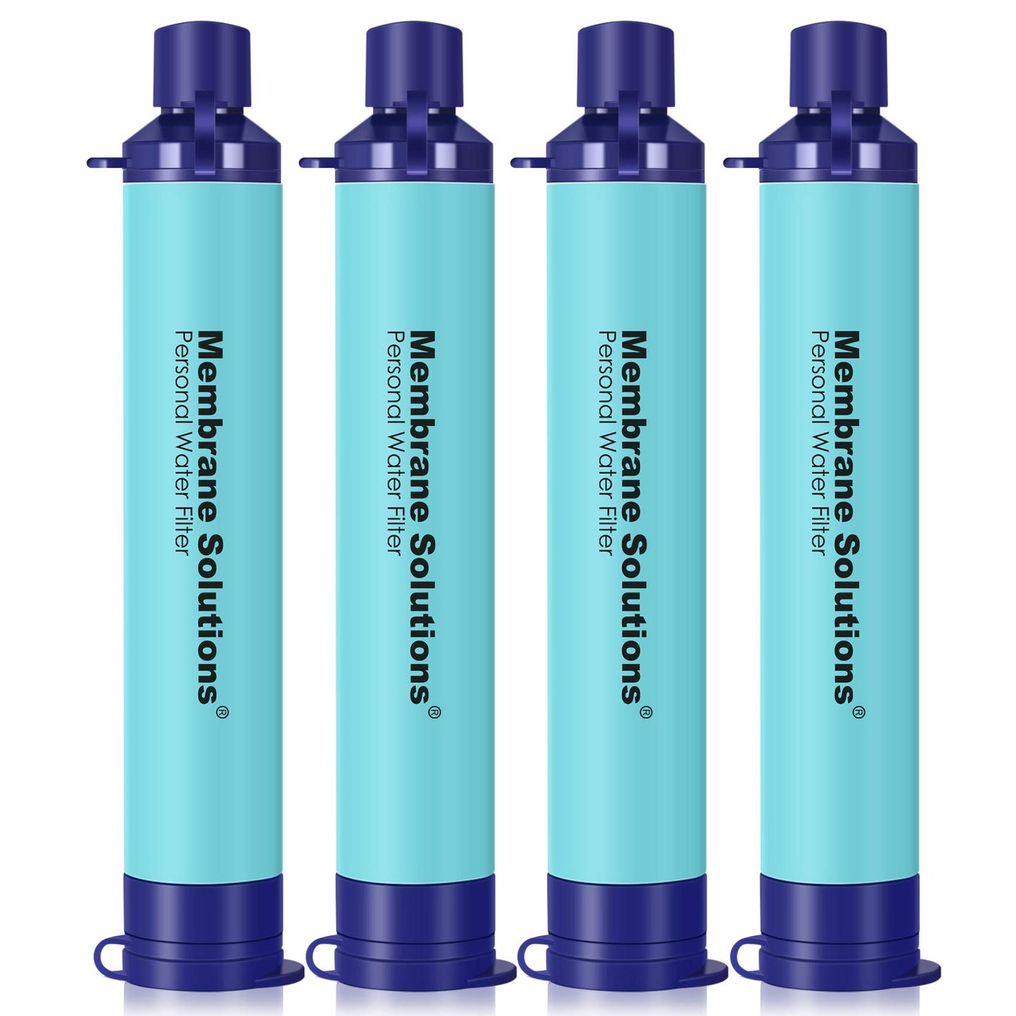 Membrane Solutions Personal Water Filter Straw S1 (Blue, 4 Pack)