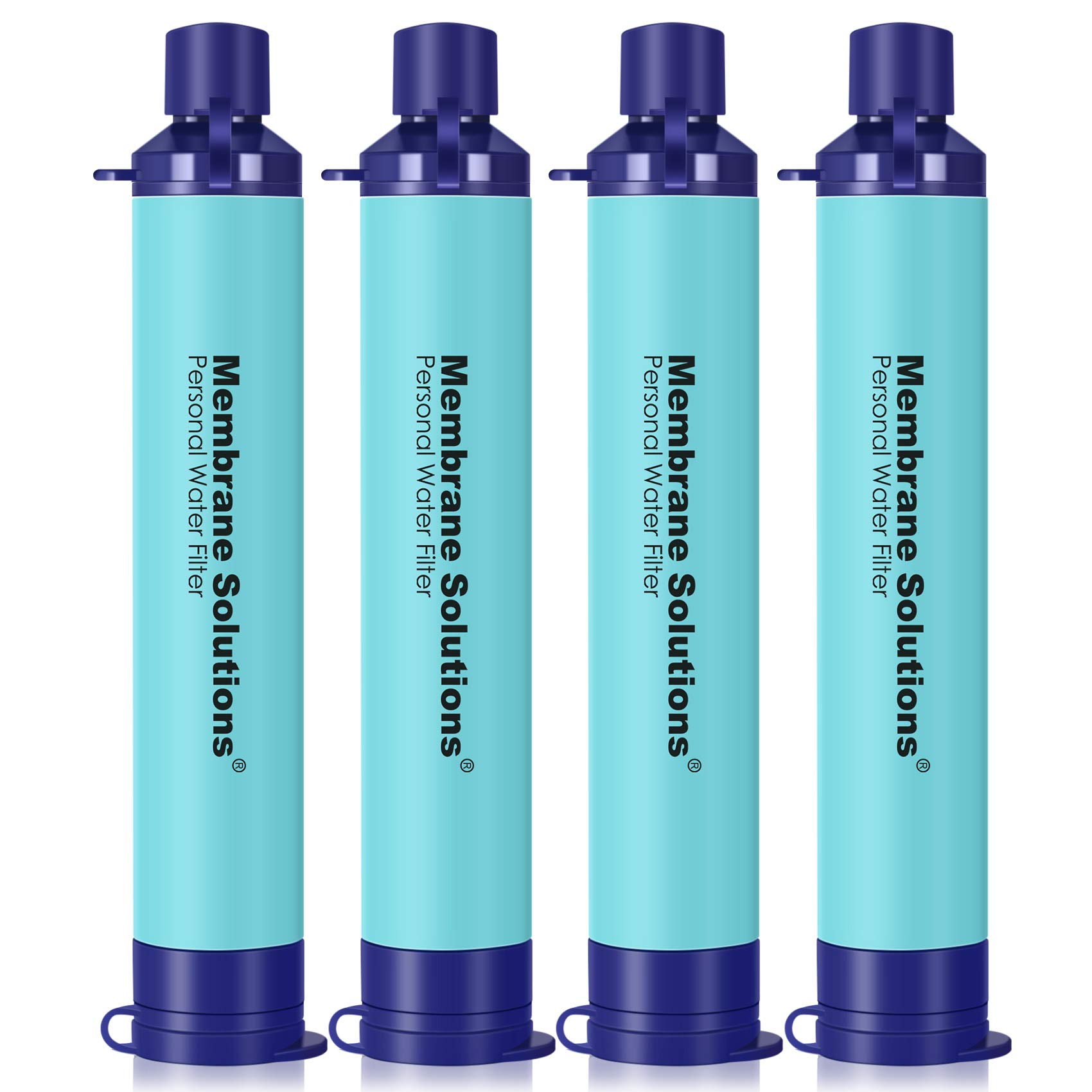 Membrane Solutions Personal Water Filter Straw S1 (Blue, 4 Pack)