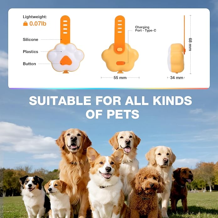 Lekereise Neon Dog Collar Lights - 6 Modes USB-C Rechargeable LED Light For Dog Collars, Waterproof & Soft Silicone Band Safety Dog Light Up Collar, for Night Walking, Running, Camping & Outdoors