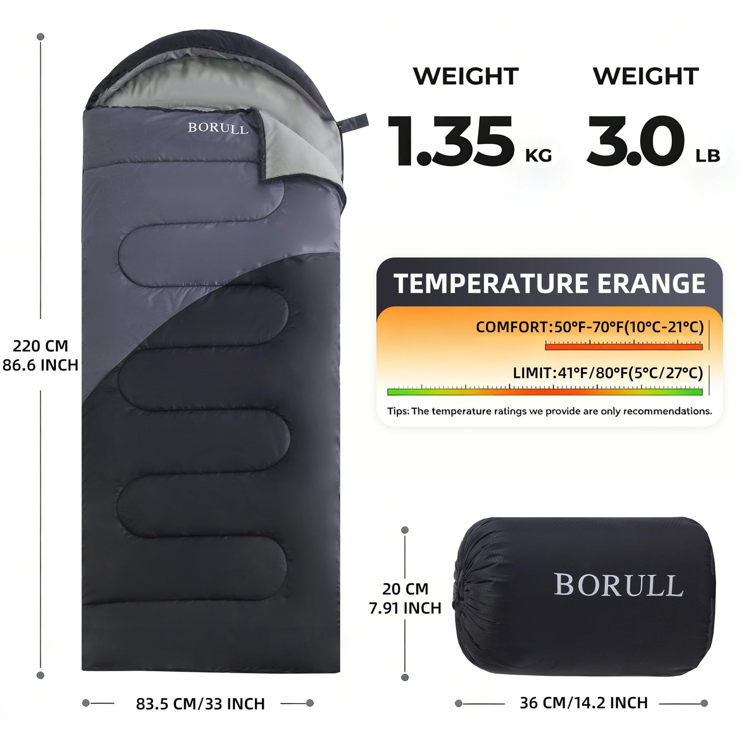 Lightweight Sleeping Bags for Kids & Adults, Backpacking & Scouts, Compact