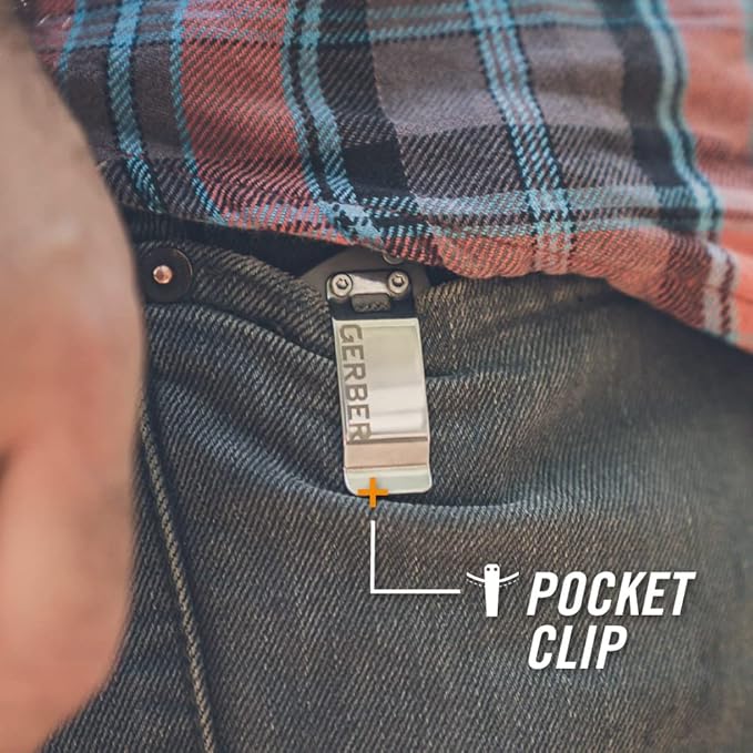 Gerber Gear Flatiron Folding Pocket Knife, EDC Stainless Steel Folding Knife with 3.6" Cleaver Blade and Pocket Clip