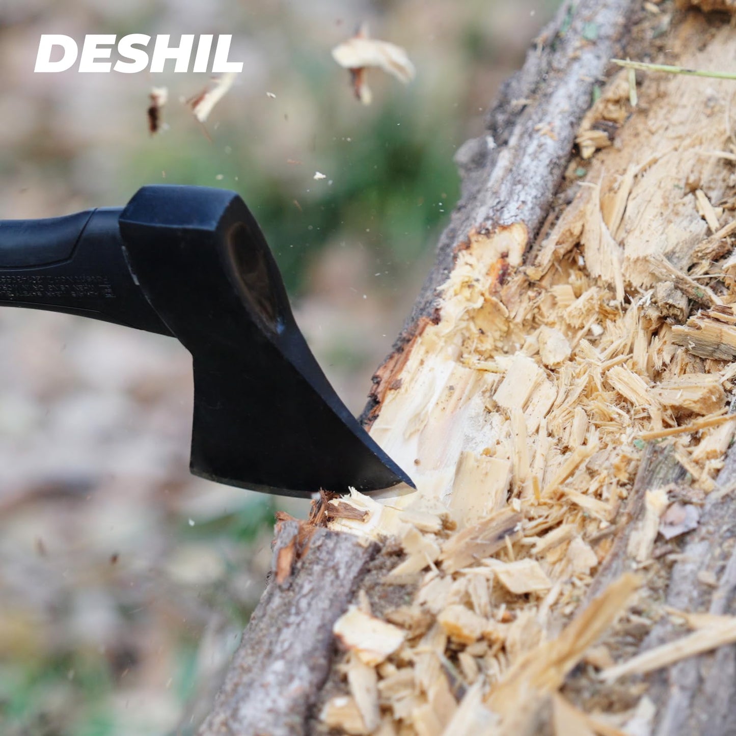DESHIL 10 inch Outdoor Hatchet Axe Mini Camping Axe with Sheath-Blue