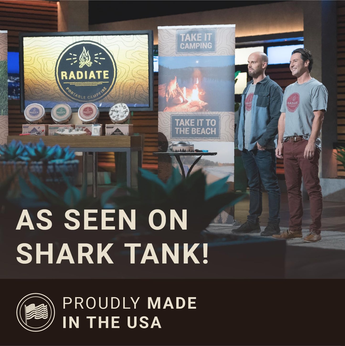Radiate XL 8" Portable Campfire As Seen On Shark Tank - Up to 2 Hours of Burn Time - Reusable