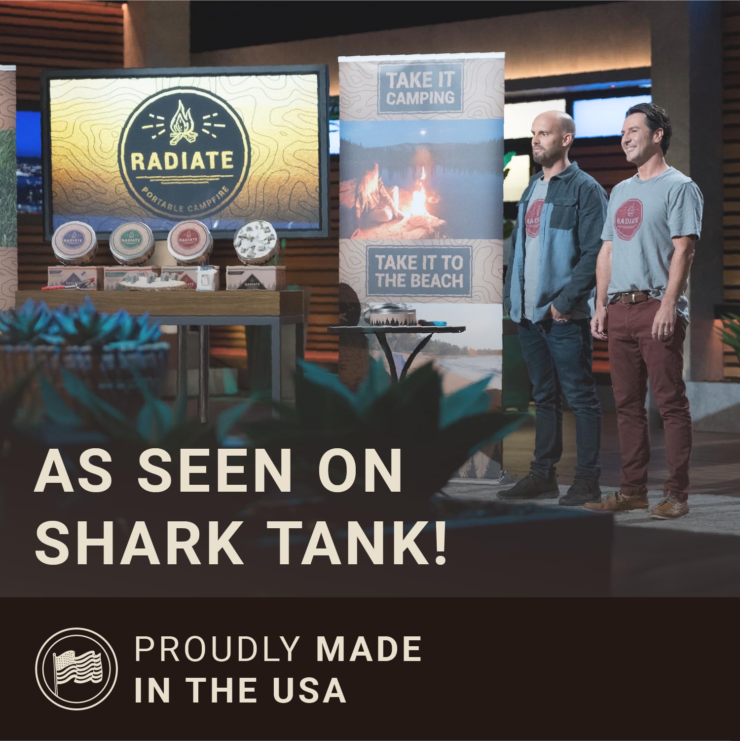 Radiate XL 8" Portable Campfire As Seen On Shark Tank - Up to 2 Hours of Burn Time - Reusable
