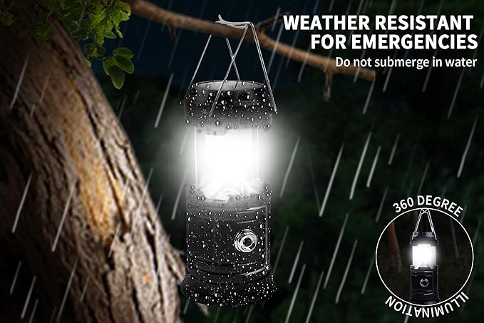 KunHe 12-Pack 1800mAh Collapsible Portable LED Camping Lantern Lightweight Waterproof USB Rechargeable LED Flashlight Kits for Indoor Outdoor Home Emergency Light Power Hiking