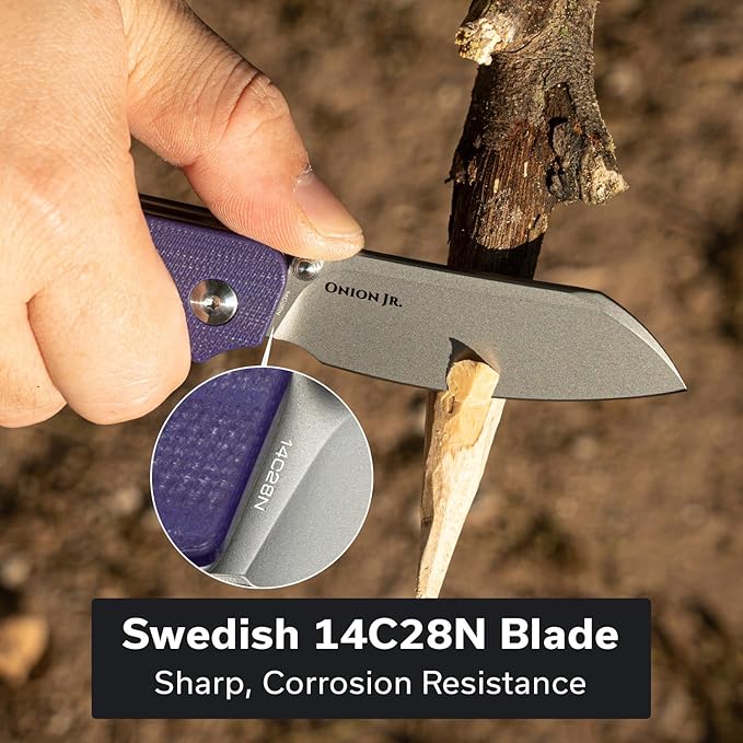 CIVIVI Crabby Pocket Knife, EDC Folding Knife for Men Women with Swedish 14C28N Blade Contoured G10 Handle, Designed by Ken Onion Jr. C24055-2