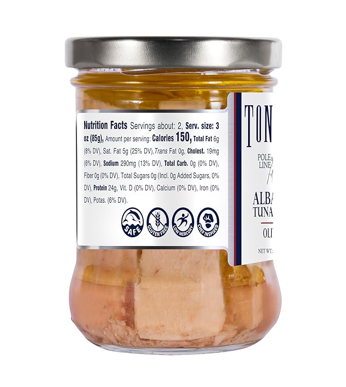 Tonnino Tuna Fish Albacore - Olive oil ??Pack of 6 ??Alternative to Salmon ??Protein Snacks ??Ready to Eat Meals