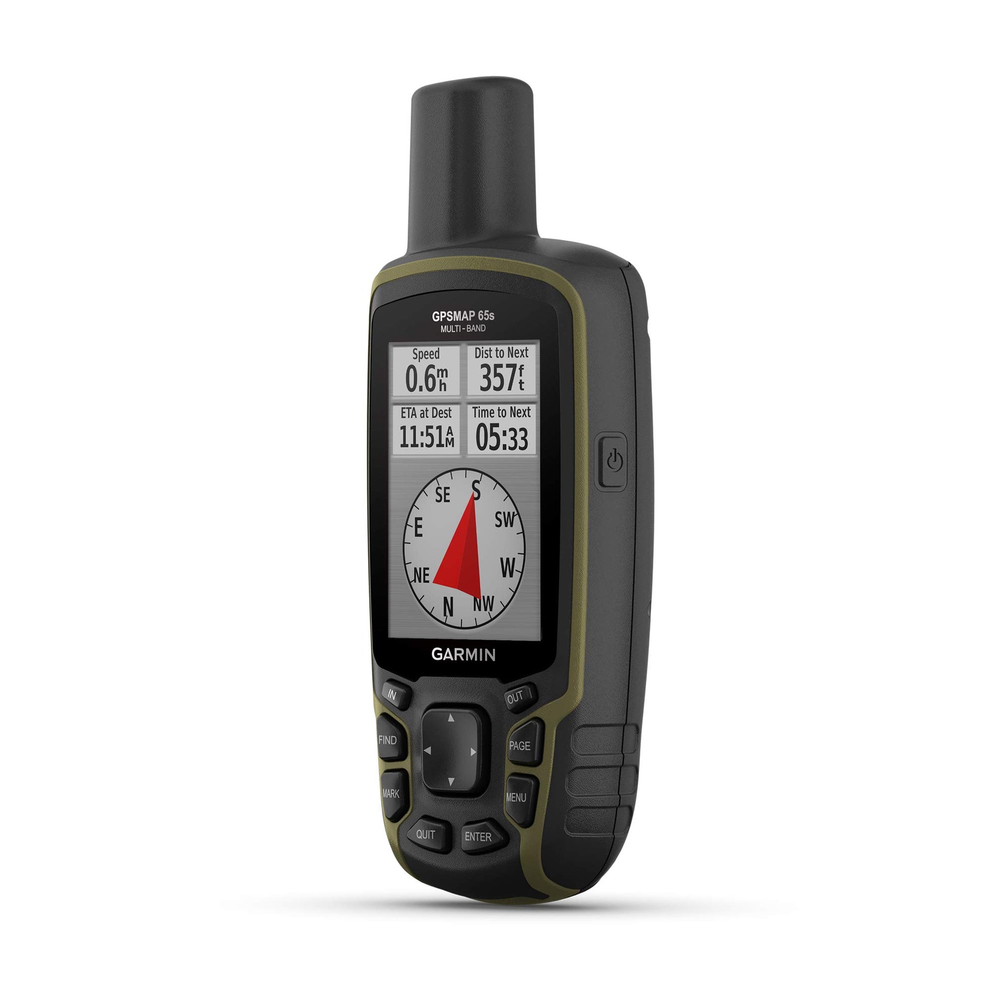 Garmin GPSMAP 65s, Button-Operated Handheld with Altimeter and Compass, Expanded Satellite Support