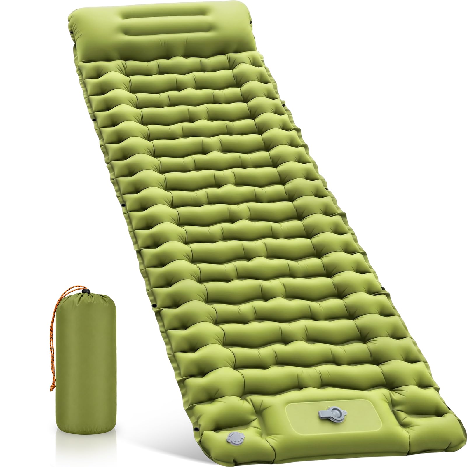 RusChic Sleeping Pad for Camping, Built-in Foot Pump with Pillow