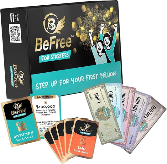 BeFree for Starters ??Financial Literacy Card Game | Learn to Earn Money, Invest & Manage Cash Flow | Educational Family Strategy Game for Teens & Adults