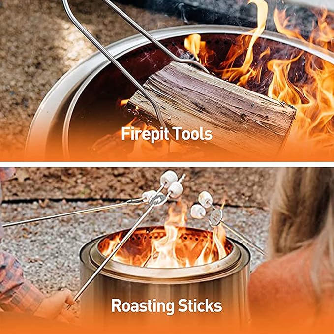 Solo Stove Yukon Ultimate Bundle 2.0 | Incl. Smokeless Fire Pit, Stand, Shelter, Shield, Lid, Handle, Sticks&Tools, Portable Camping Accessories, Wood Burning, Stainless Steel, H: 19.8in x Dia: 27in