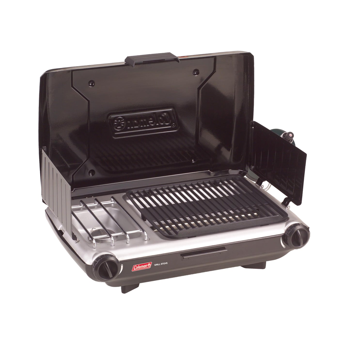 Coleman Tabletop 2-in-1 Camping Grill/Stove, 2-Burner Propane Grill & Stove with Adjustable Burners