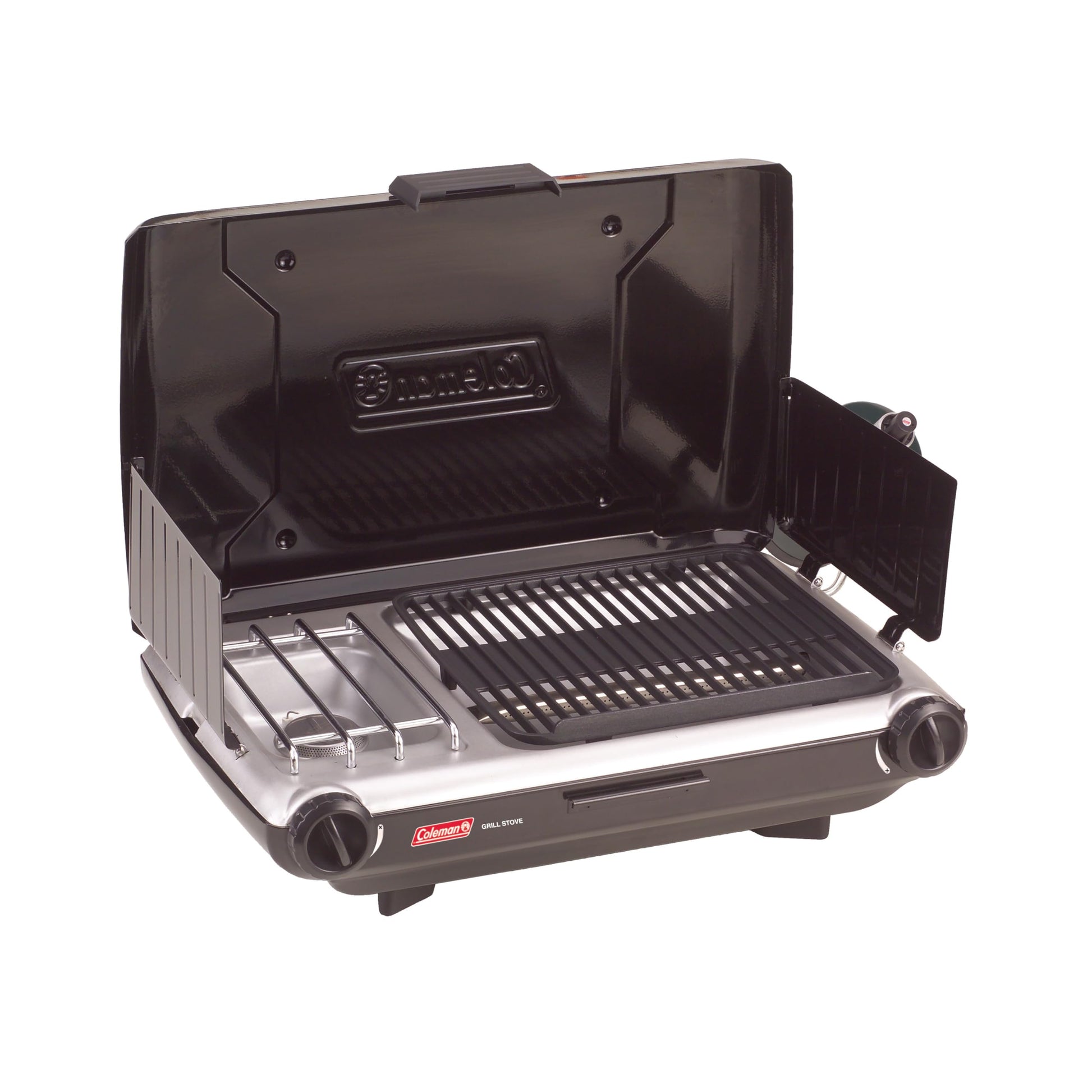 Coleman Tabletop 2-in-1 Camping Grill/Stove, 2-Burner Propane Grill & Stove with Adjustable Burners