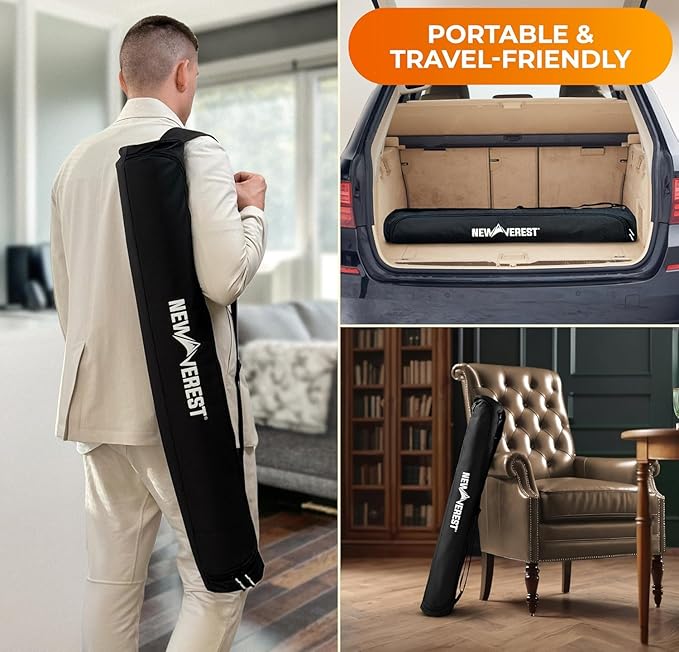 Newverest Blackjack Mat 70" x 35", Blackjack Table Top for Home Game Nights with Friends | Black Jack Casino Table Topper, Poker Mat Layout in Zipper Storage Bag with 8 Coasters in Gift-Ready Box