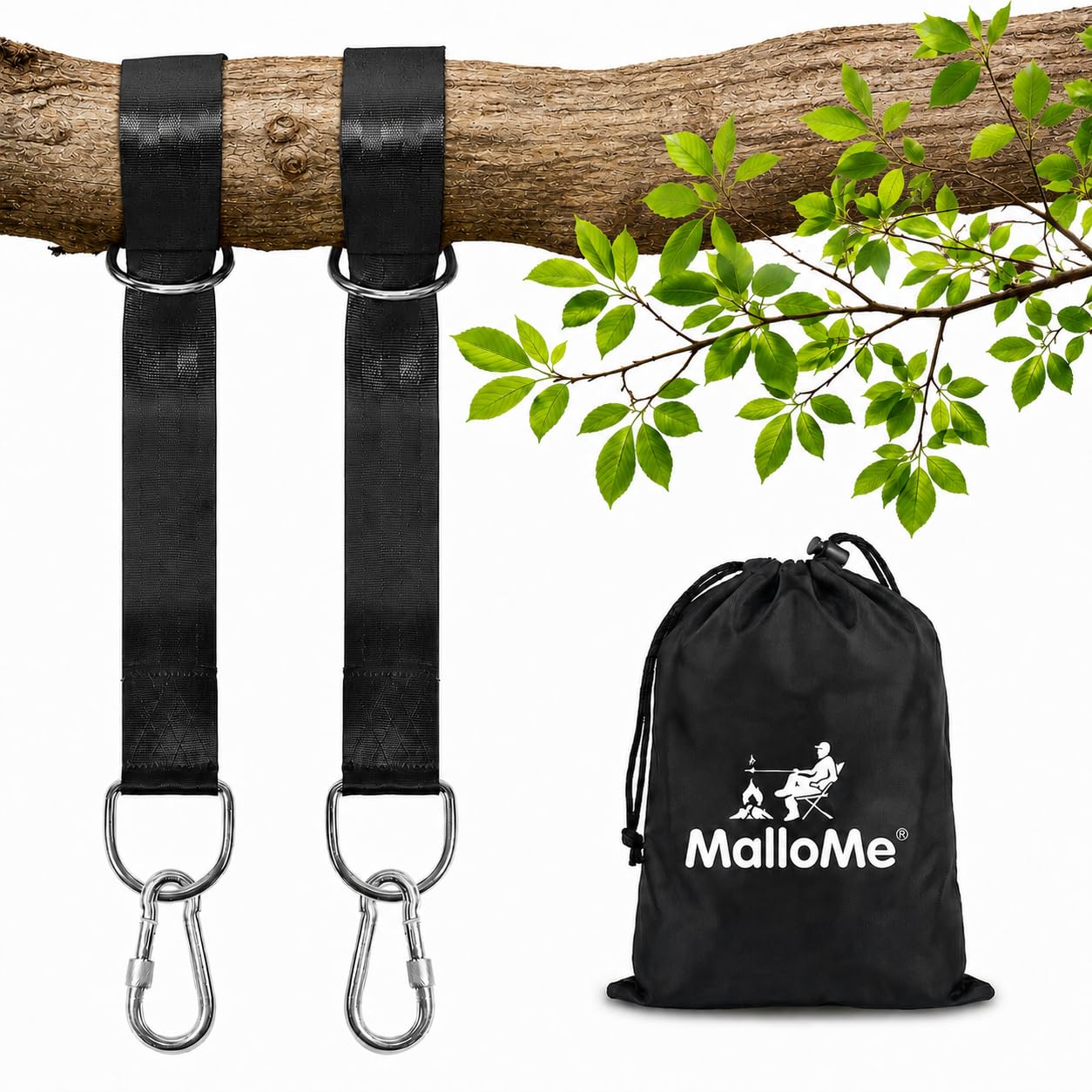 MalloMe Tree Swing Straps & Hammock Straps for Trees – Multi-Purpose Hanging Kit, Heavy Duty