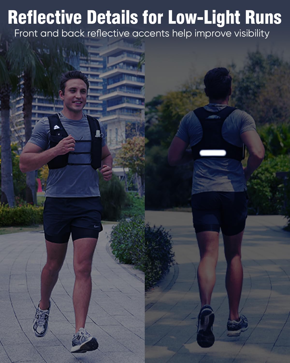 Zelvot Running Vest for Women Men, Touchscreen Phone Pocket (Black, M/L)