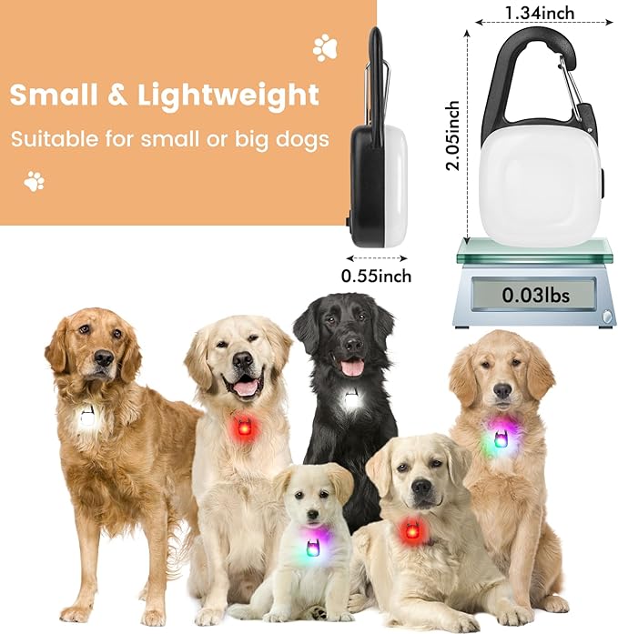 Rechargeable Led Dog Collar Light with 4 Modes - Ip68 Waterproof Camping Light Up Dog Collar for Night Walking, Running, Cycling (Black)