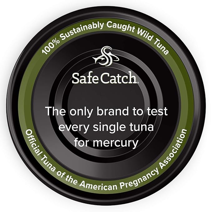 Safe Catch Wild Ahi Yellowfin Tuna Fish Canned, Wild Caught, Lowest Mercury, Lean Protein, Omega 3, Gluten-Free, Kosher, in Avocado Oil, Pack of 6