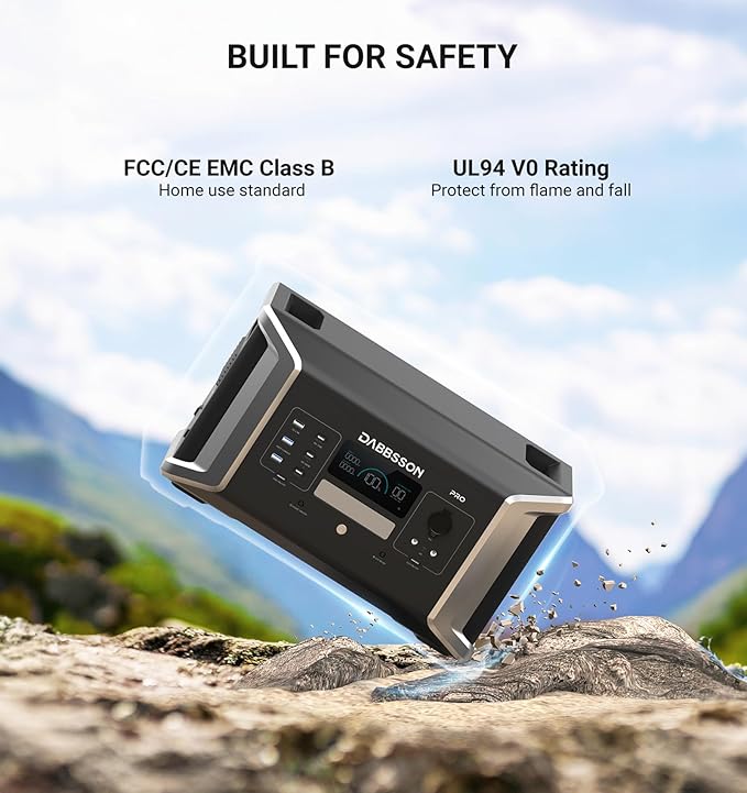 Dabbsson DBS1000 Pro Portable Power Station with DBS2000B Extra Battery, 2400W Pure Sine Wave AC Output, 3072Wh Solar Generator for Camping, RV and Home Backup