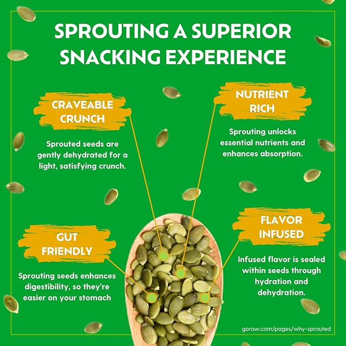 Go Raw Organic Sprouted Sea Salt Sprouted Snacking Seeds, 4 oz, 6 Pack, Pumpkin & Sunflower Seeds, Keto, Kosher