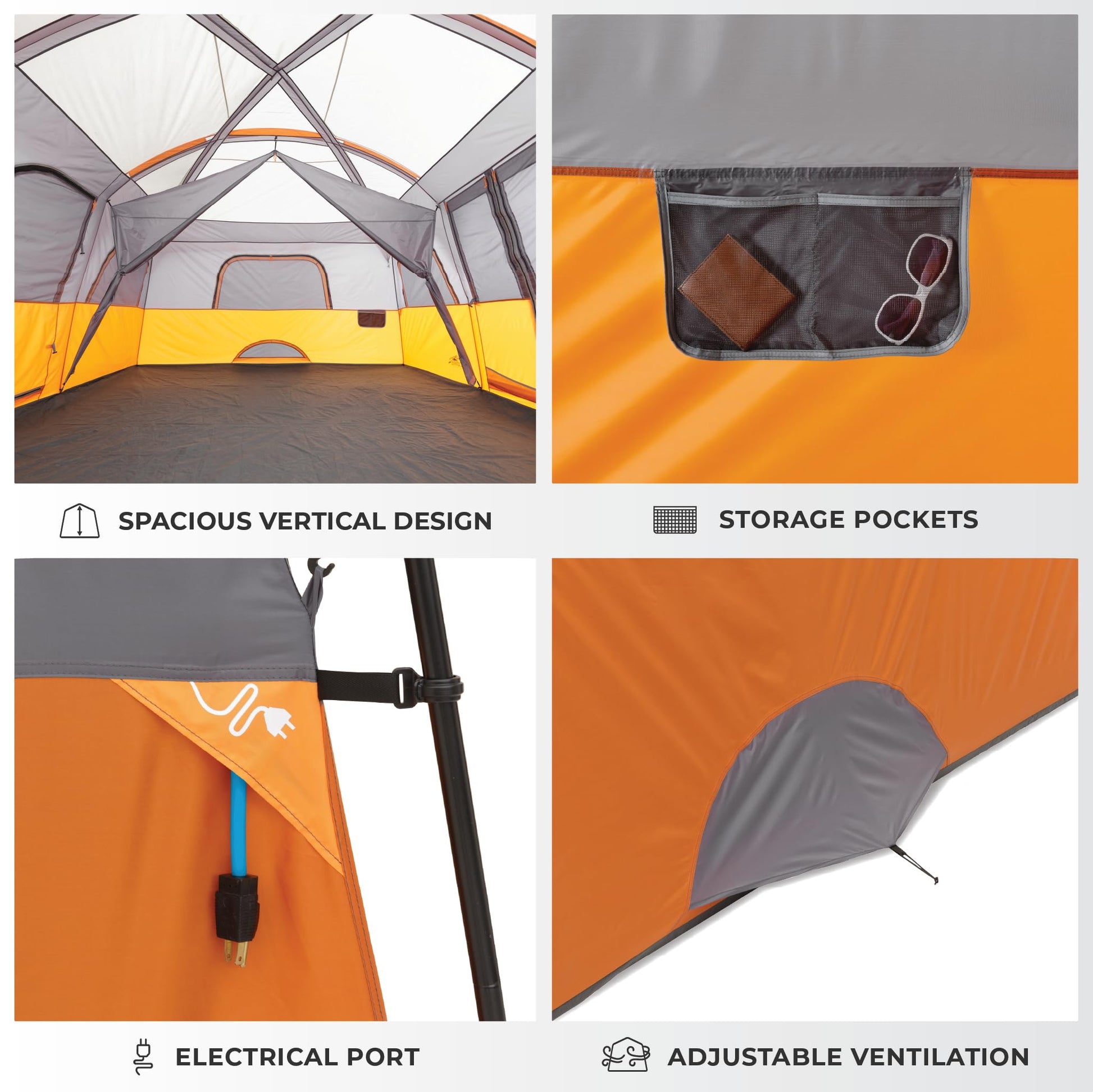 CORE 12 Person Tent | Large Multi Room Family Cabin Tent with Carry Bag for Outdoor Car Camping |