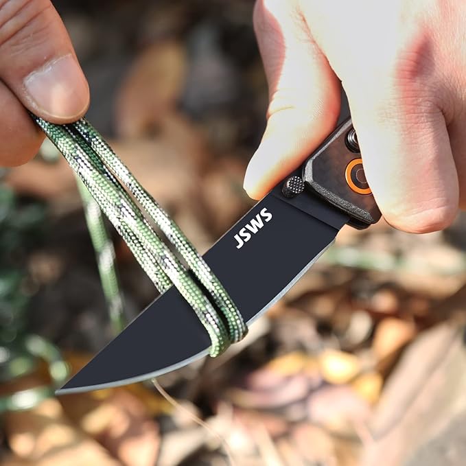 Camping Folding Knife Folding Tactical Knife Pocket Knifes 3.34" D2 Steel Blade Carbon Fiber Handle Axis Lock Cool Gifts for Men & Women