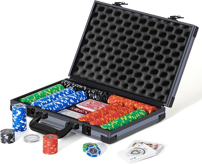 Boyzhood Poker Chips,400PCS 14 Gram Clay Poker Chip Set with Deluxe Travel Case, Numbered Chips,Poker Set for Texas Holdem Blackjack Gambling.