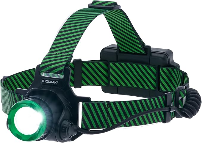 KODIAK 1000 Lumen Rechargeable Headlamp ??LED Head Lamps with Push-Pull Focus, 3 Modes, Rechargeable Headlight, Adjustable Tilt, Head Lights for Forehead